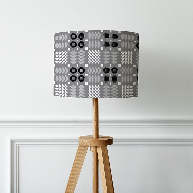 Handmade Grey Tapestry Lampshade