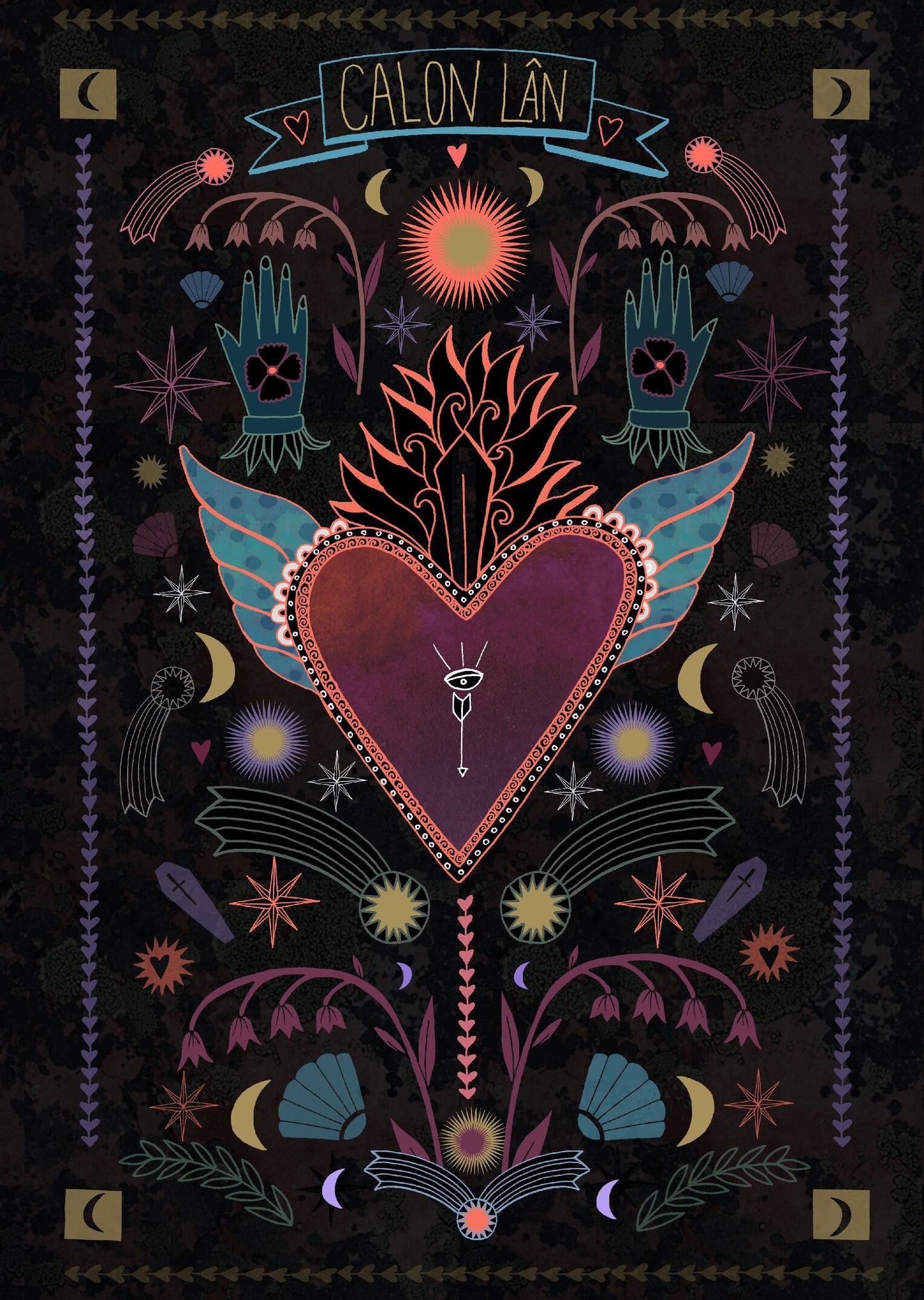 Calon Lan Heart Print By Hannah Davies