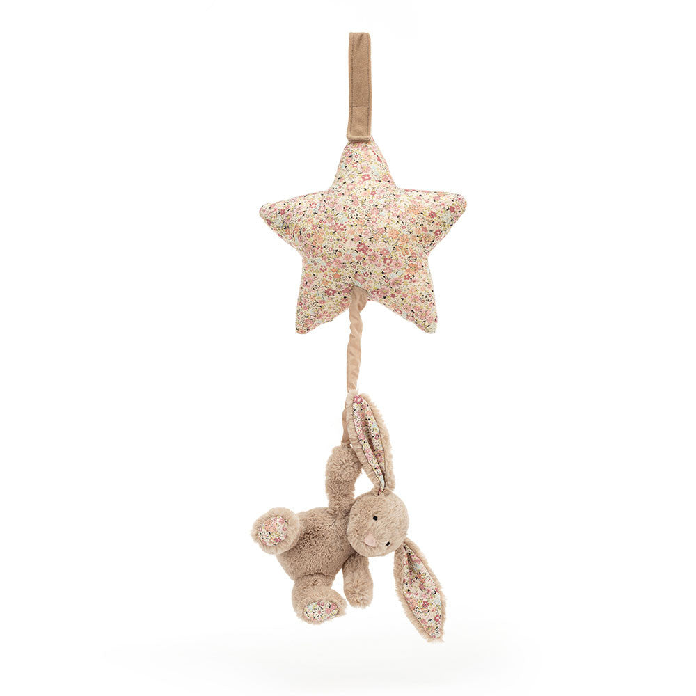 Blossom Bea Beige Bunny Musical Pull By Jellycat