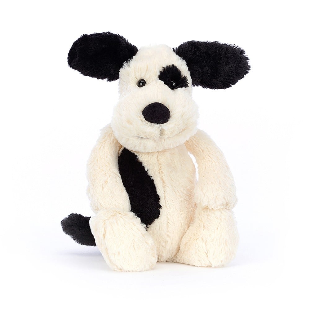 Medium Bashful Black and Cream Puppy by jellycat