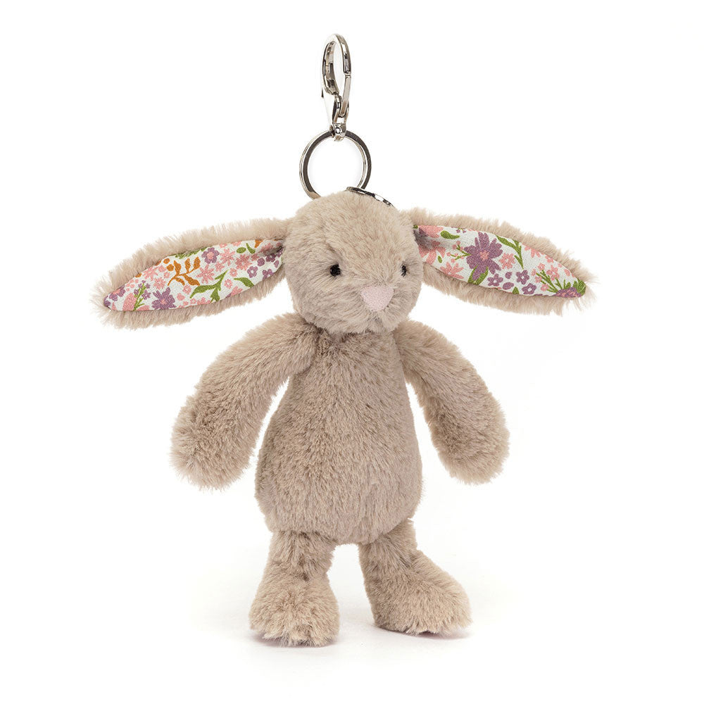 Blossom Beige Bunny 'Petal' Bag Charm By Jellycat