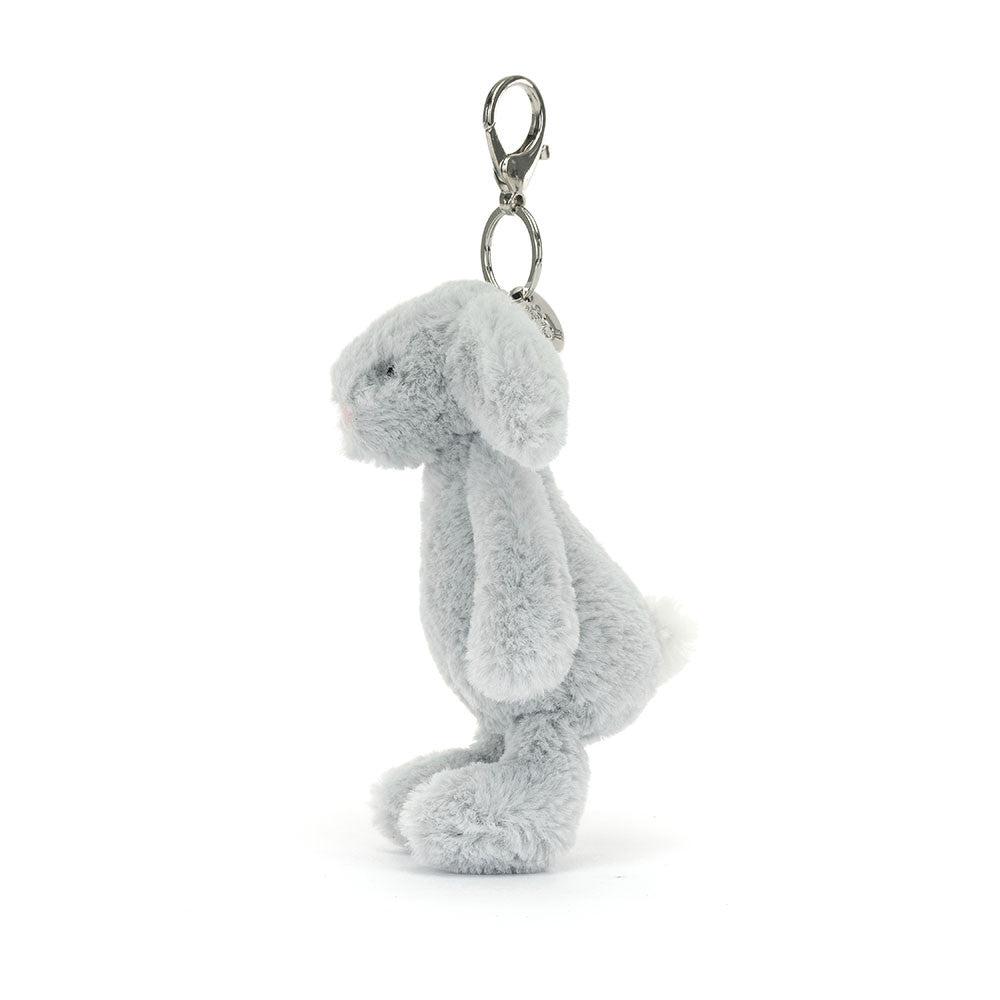 Bashful Silver Bunny Bag Charm By Jellycat