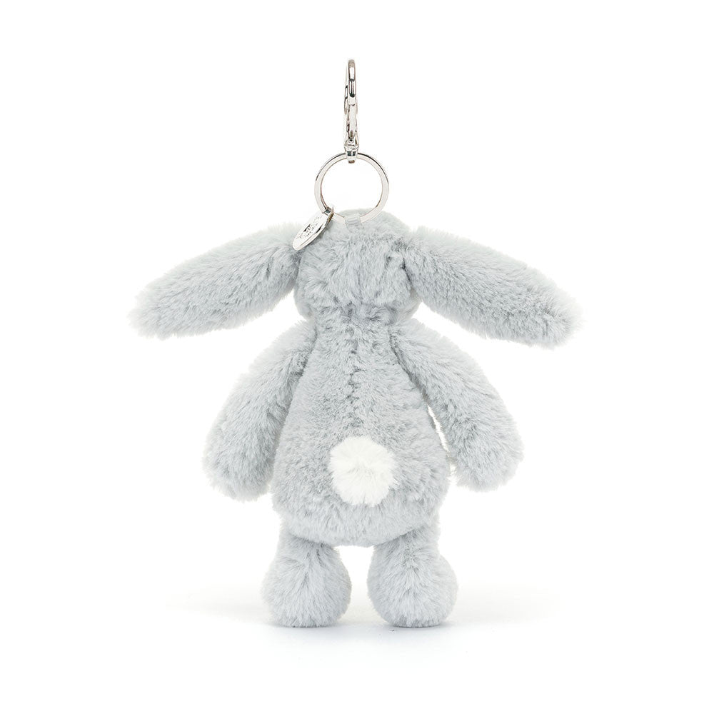 Bashful Silver Bunny Bag Charm By Jellycat