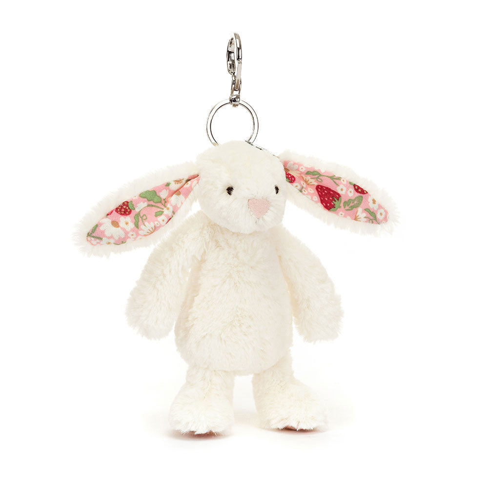 Blossom Cream Bunny 'Berry' Bag Charm By Jellycat