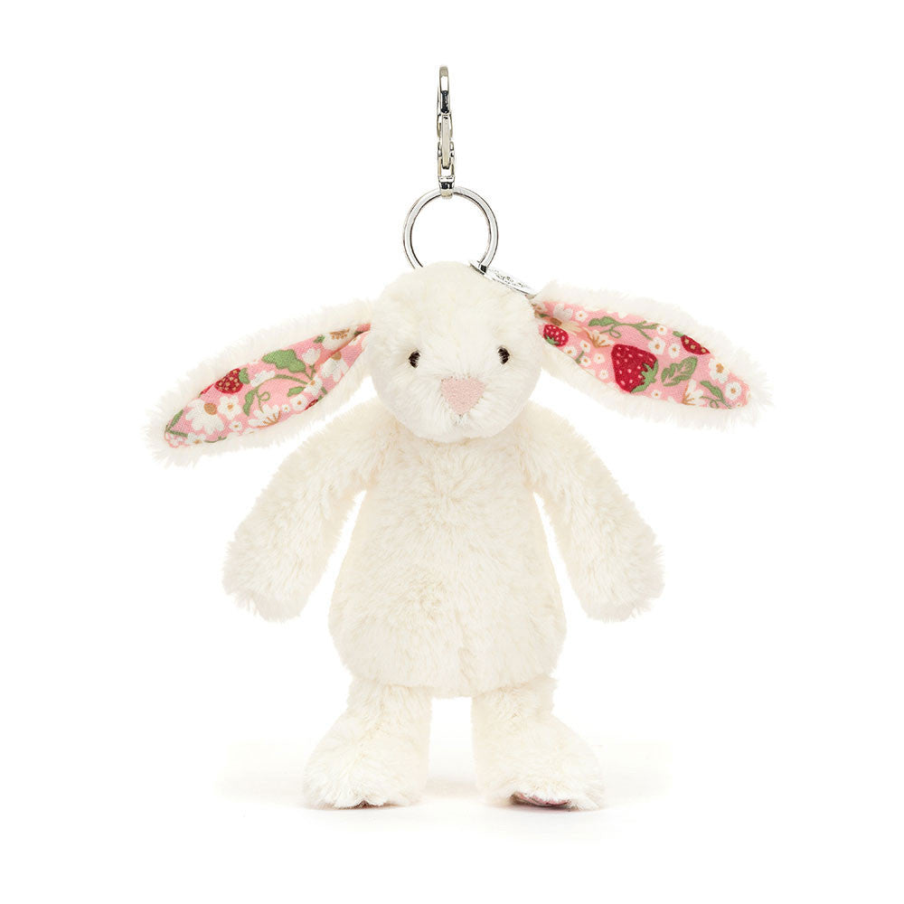 Blossom Cream Bunny 'Berry' Bag Charm By Jellycat