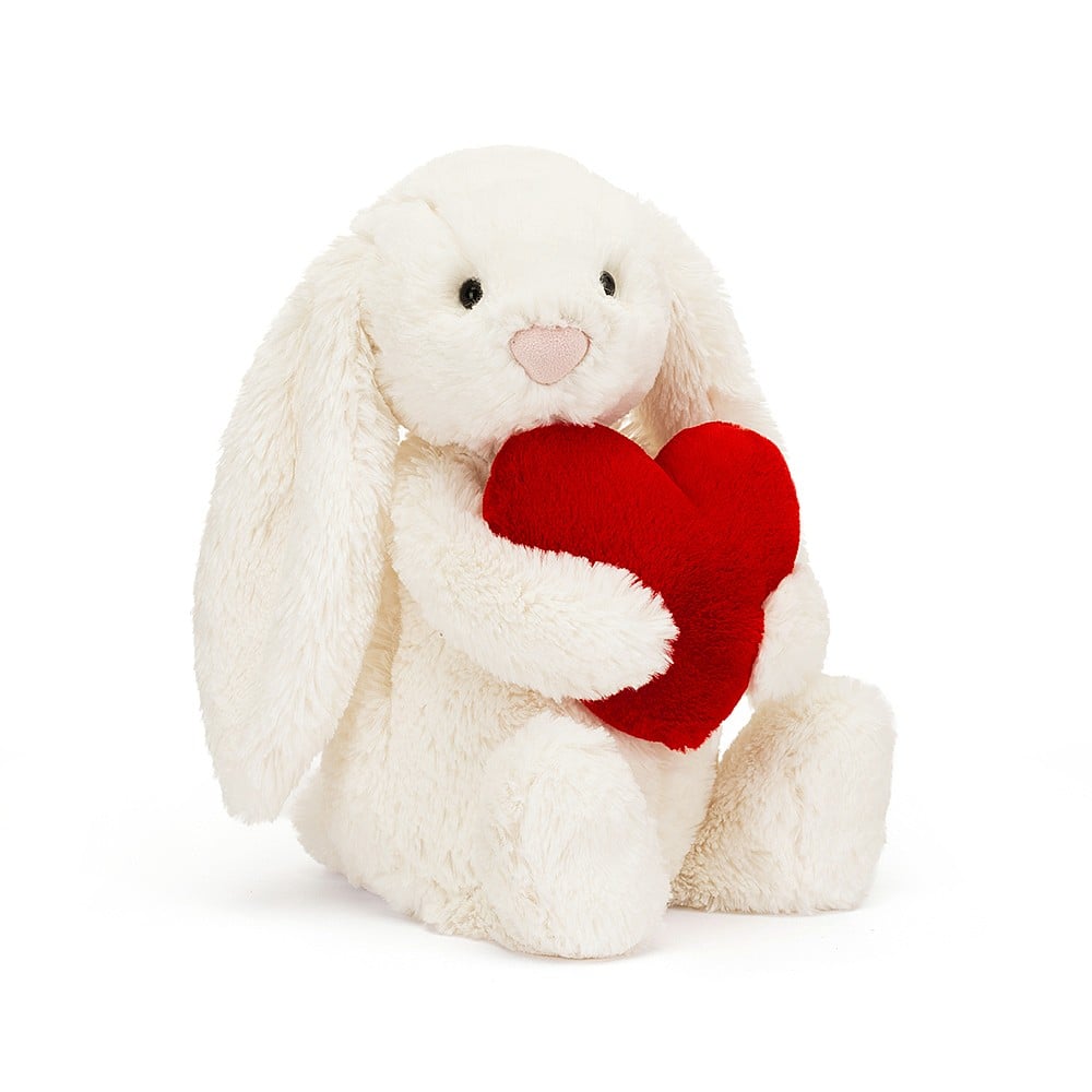 Medium Bashful Red Love Heart Bunny by Jellycat