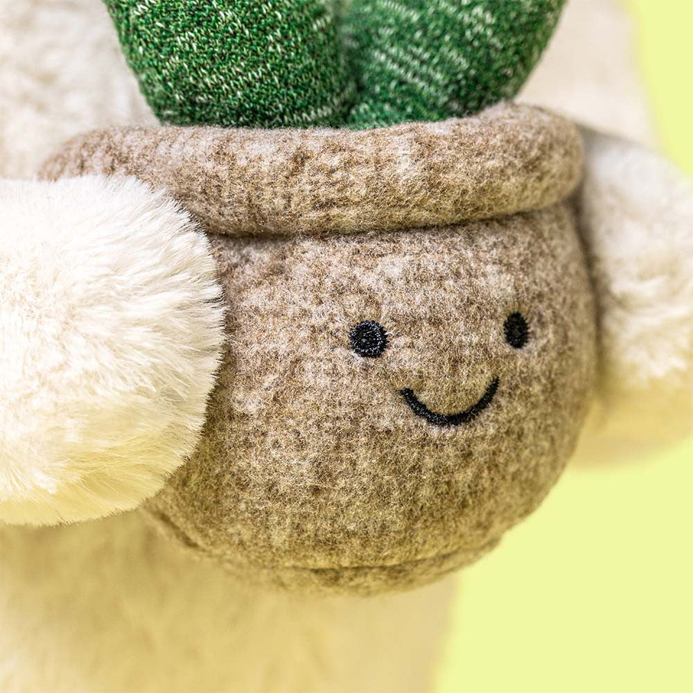 Cream Bunny with Plant By Jellycat