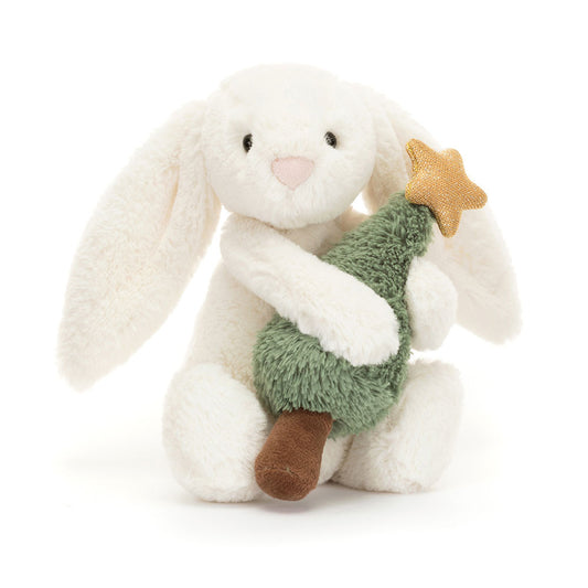 Bashful Bunny with Christmas Tree by Jellycat