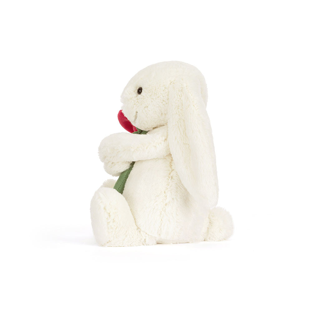 Cream Bunny with Rose By Jellycat