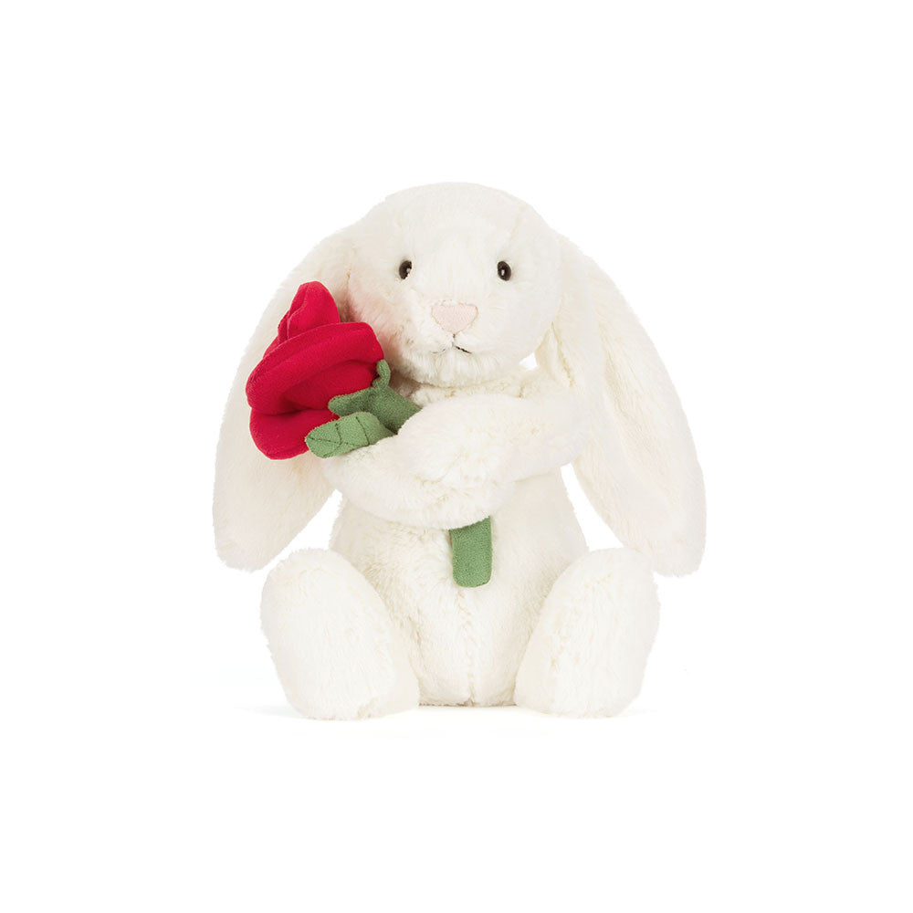 Cream Bunny with Rose By Jellycat