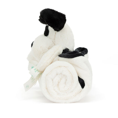 Bashful Black & Cream Puppy Blankie By Jellycat