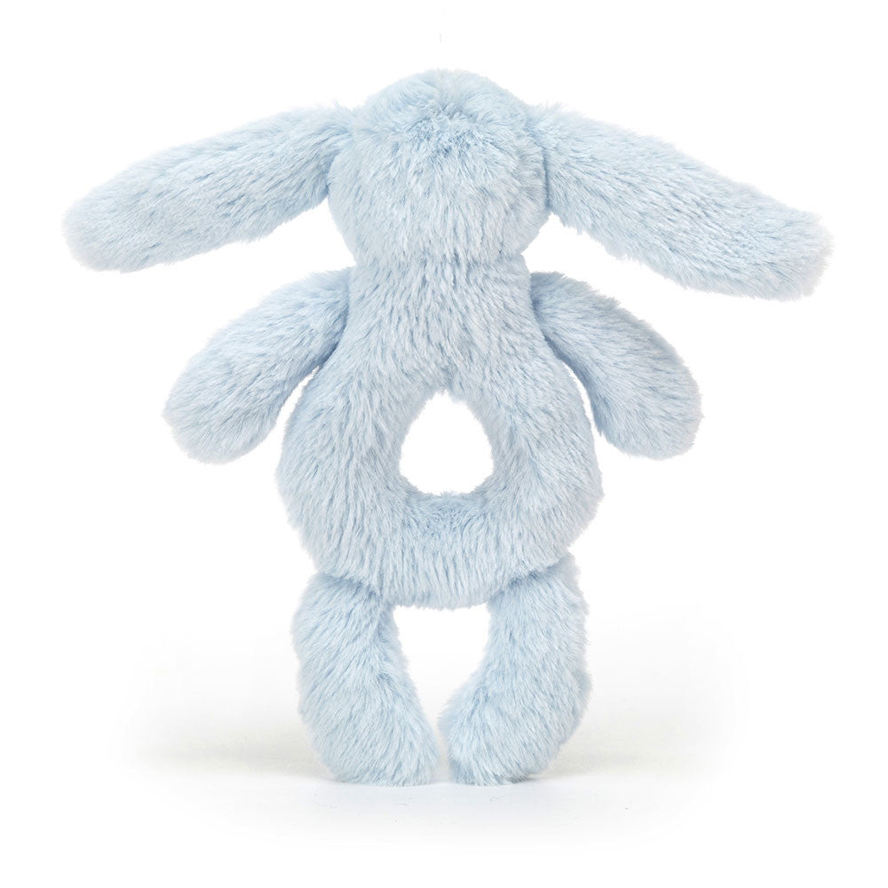 Bashful Baby Blue Bunny Ring Rattle By Jellycat