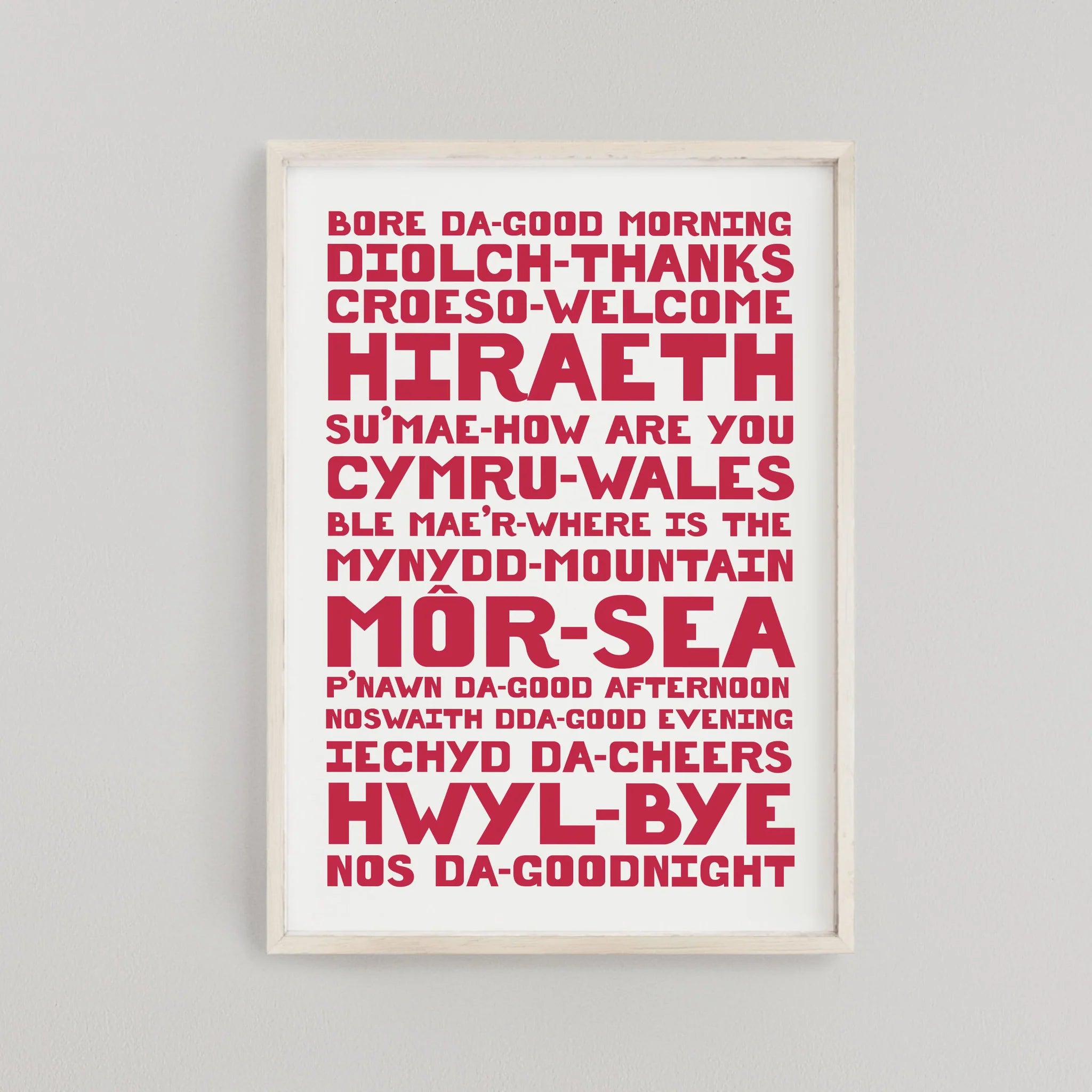 Welsh Words Art Print By Pluen – Little Welsh Company