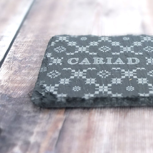 Slate Tapestry Cariad Coaster by Slate House