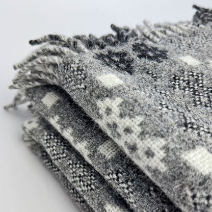 Charcoal Grey Tapestry Welsh Woollen Blanket By Rock Mill