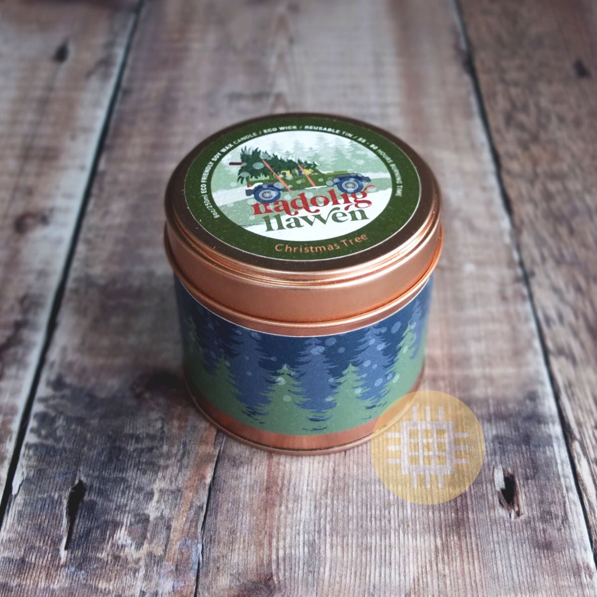 Christmas Tree Welsh Tin Candle