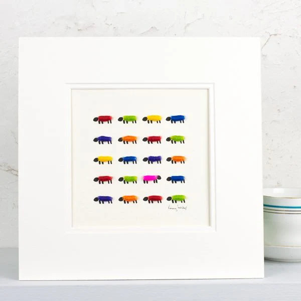 Colourful Sheep Welsh Art Print