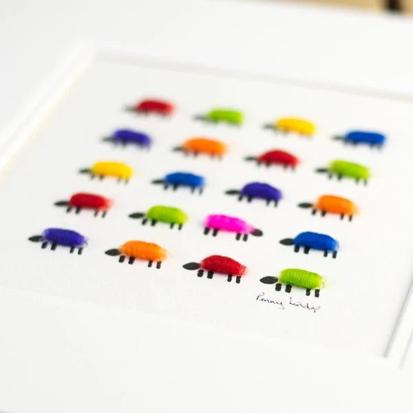 Colourful Sheep Welsh Art Print