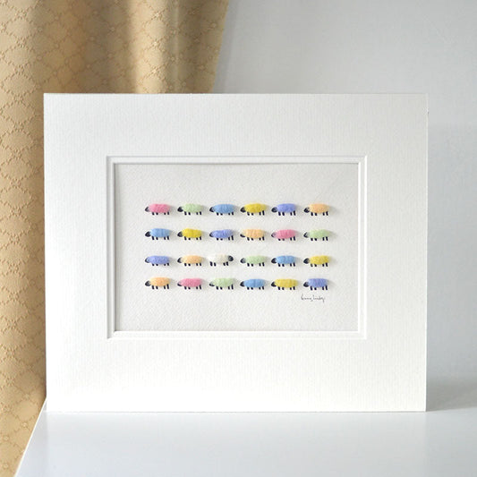 Pastel Flock of Sheep Art Print