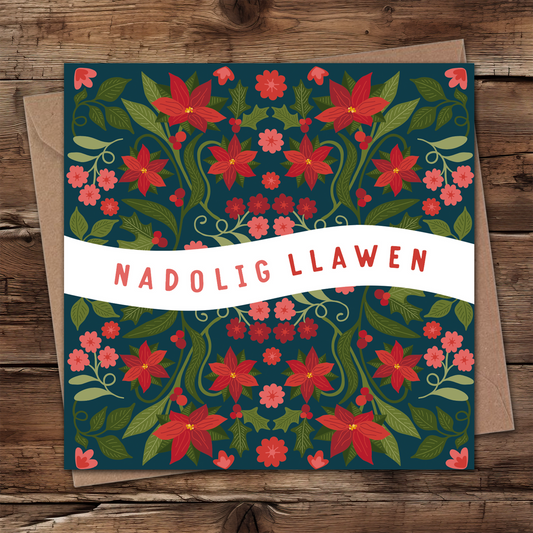 Nadolig Llawen Christmas Patch Card