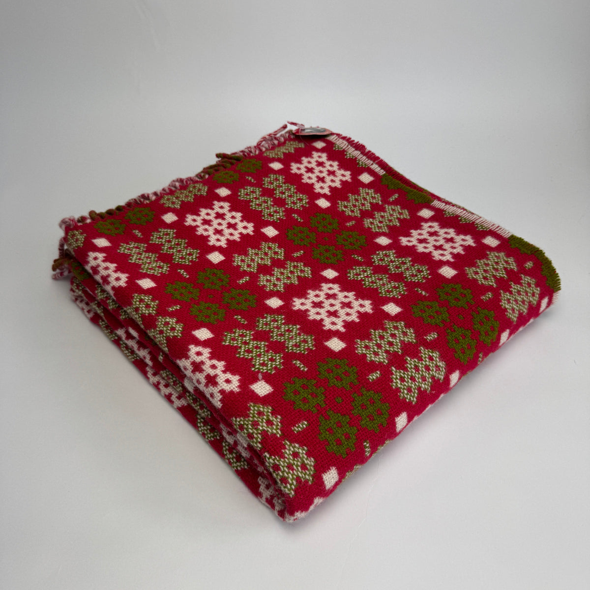 Red & Green Tapestry Throw By Rock Mill