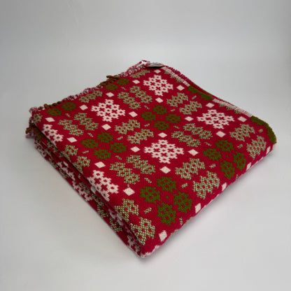 Red & Green Tapestry Throw By Rock Mill