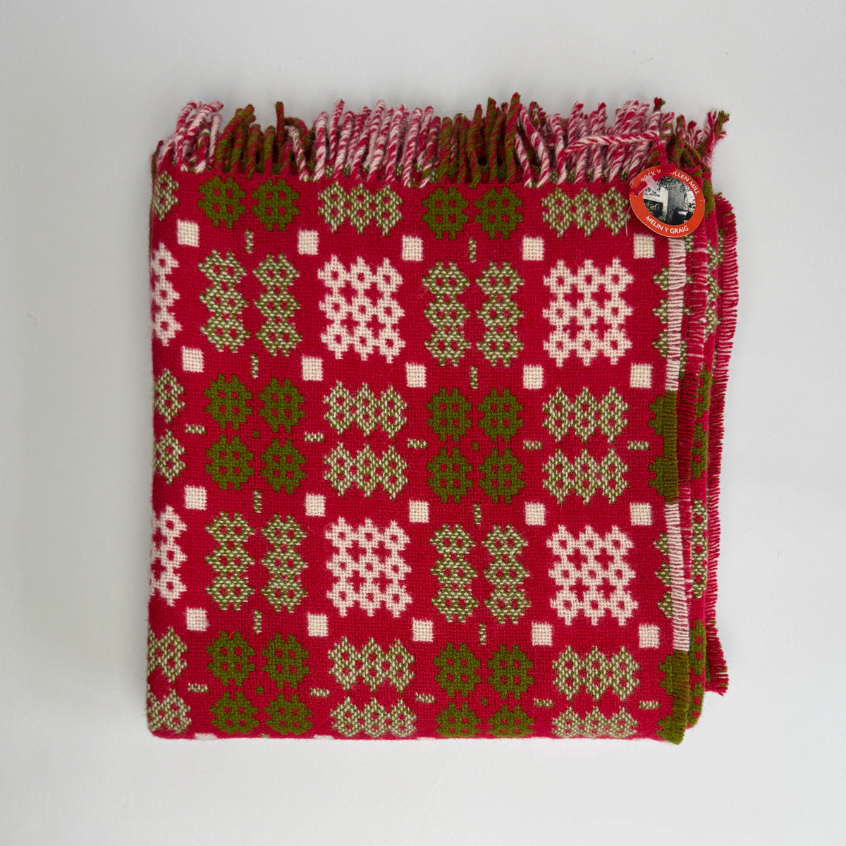 Red & Green Tapestry Throw By Rock Mill