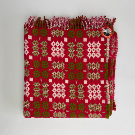 Red & Green Tapestry Throw By Rock Mill