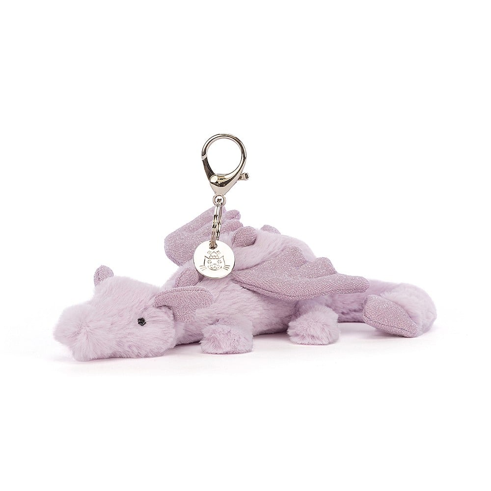 Lavender Dragon Bag Charm by Jellycat