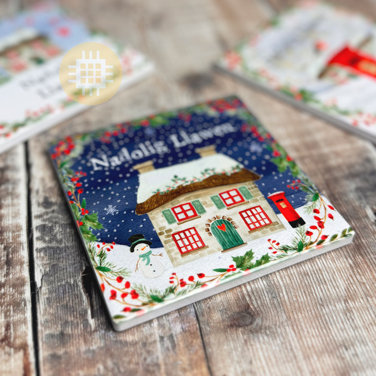 Large Christmas House Coaster