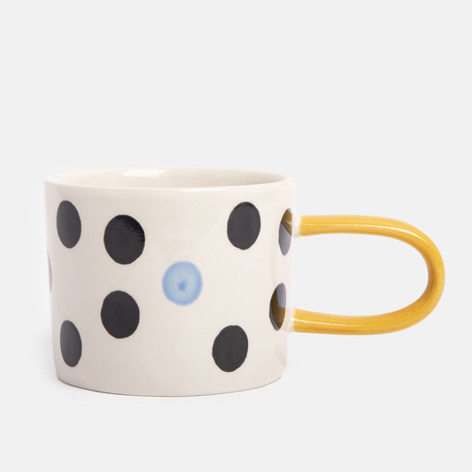 Blue Accent Dotty Ceramic Mug