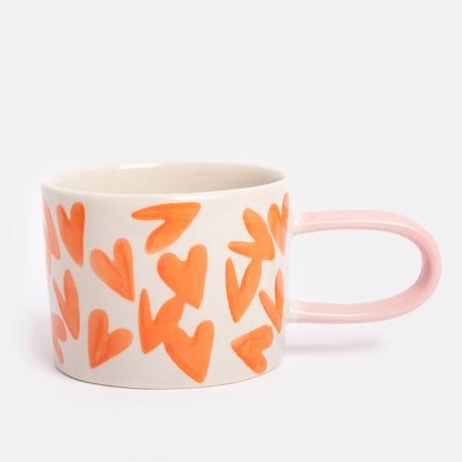 Orange Hearts Ceramic Mug
