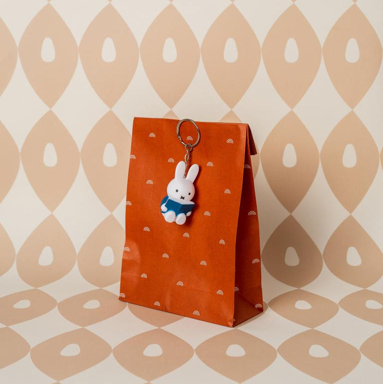 Miffy With Book Keyring - Blue