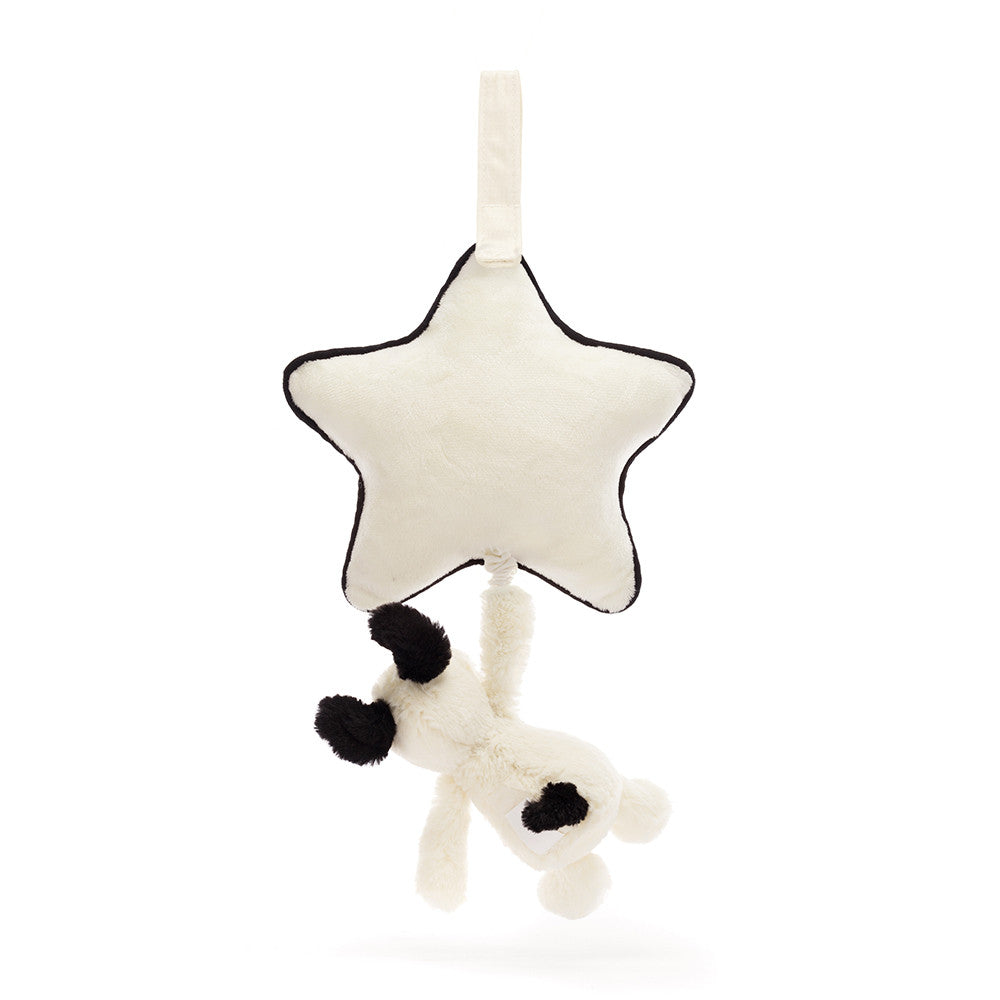 Bashful Black & Cream Puppy Music Pull By Jellycat