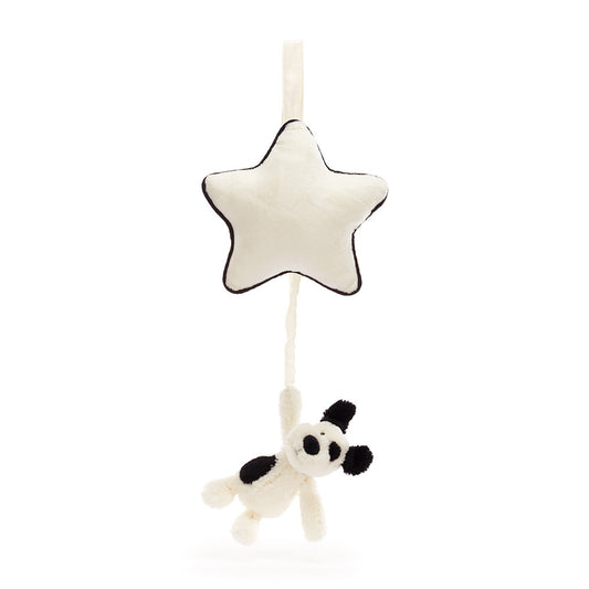 Bashful Black & Cream Puppy Music Pull By Jellycat