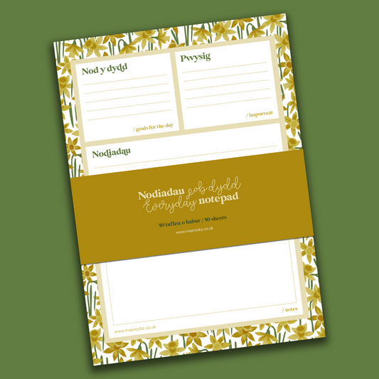 Nodiadau Pob Dydd/ Everyday Daffodil Notepad