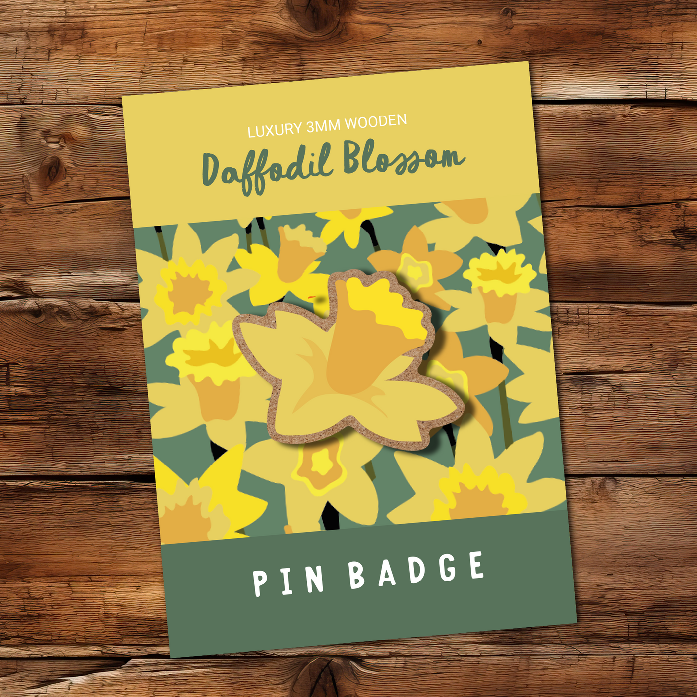 Daffodil Blossom Pin Badge By Max Rocks
