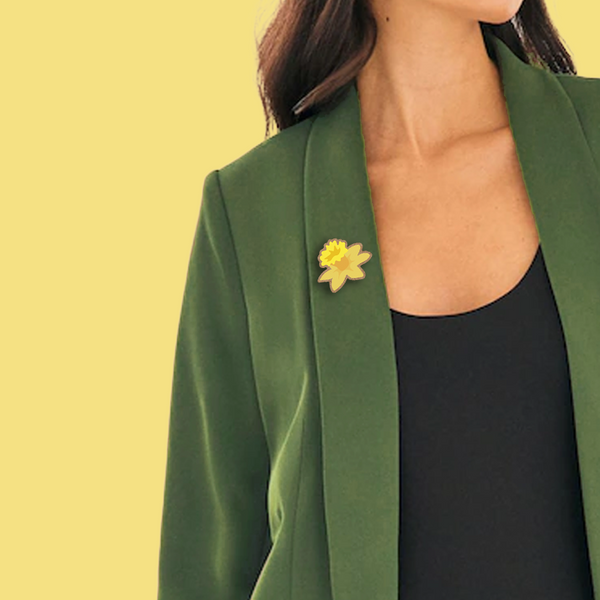 Daffodil Bloom Pin Badge By Max Rocks