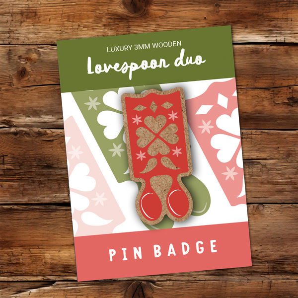 Lovespoon Duo Pin Badge By Max Rocks