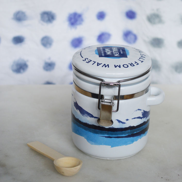 Watercolour Ceramic Jar with Pure Sea Salt 100g