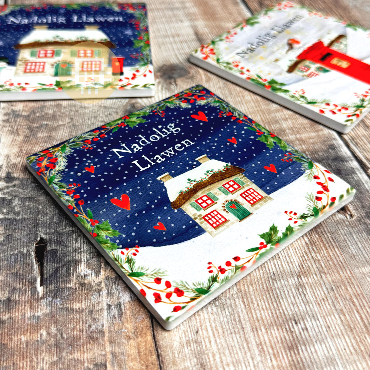 Small Christmas House Coaster