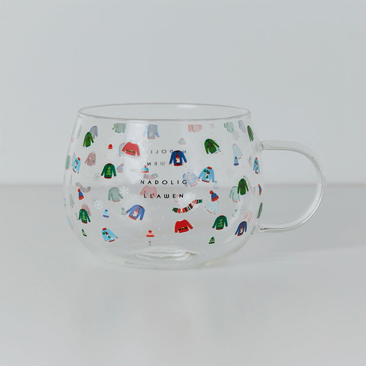 Nadolig Llawen Christmas Jumper Glass Mug