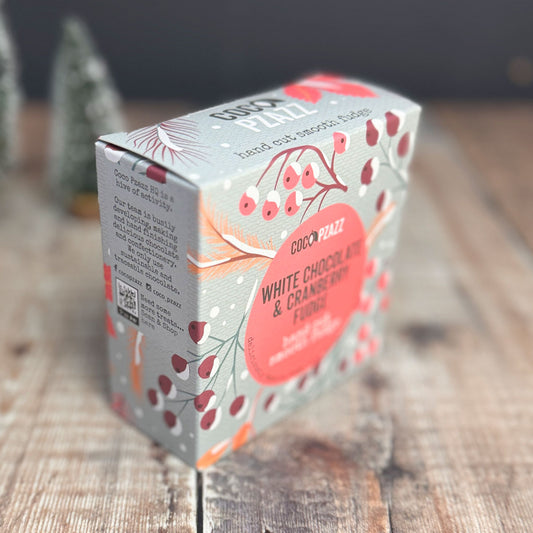 White Chocolate and Cranberry Christmas Fudge Box