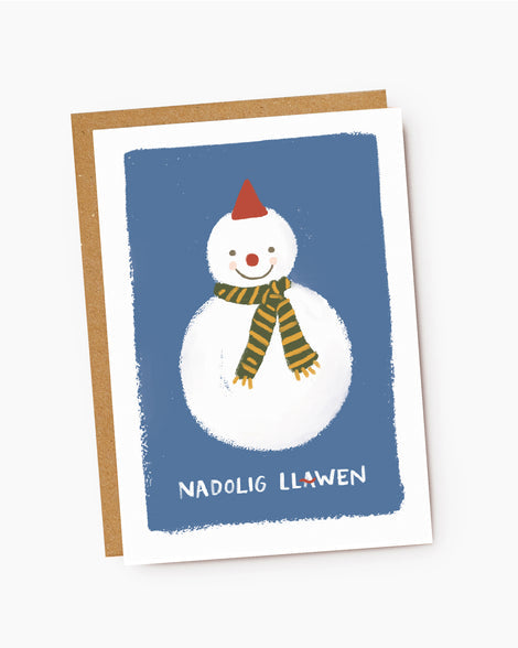 Nadolig Llawen Snowman Card