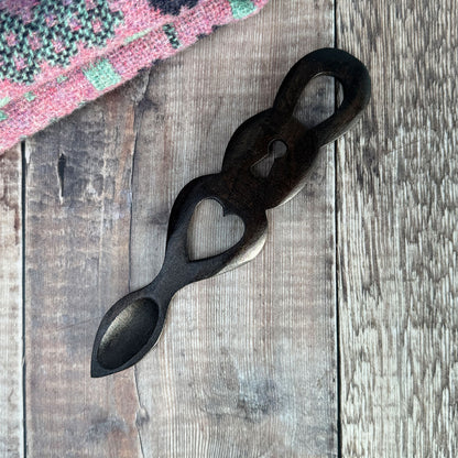 Heart and Lock Welsh Lovespoon, Medium - Dark Tone