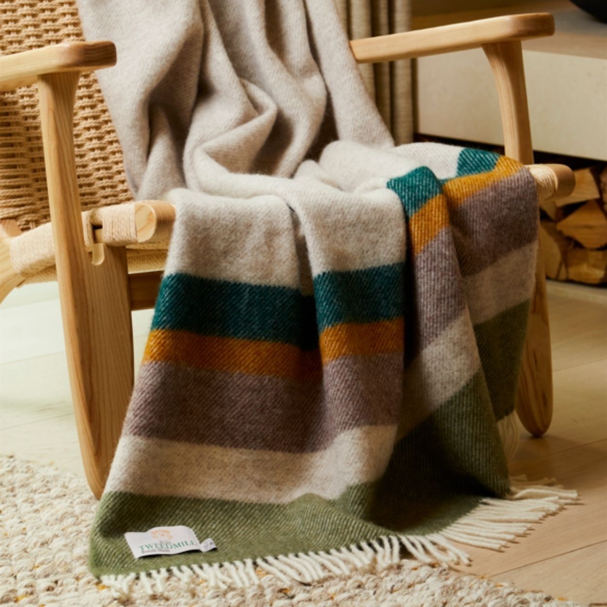 Alaska Stripe Throw Earth By Tweedmill