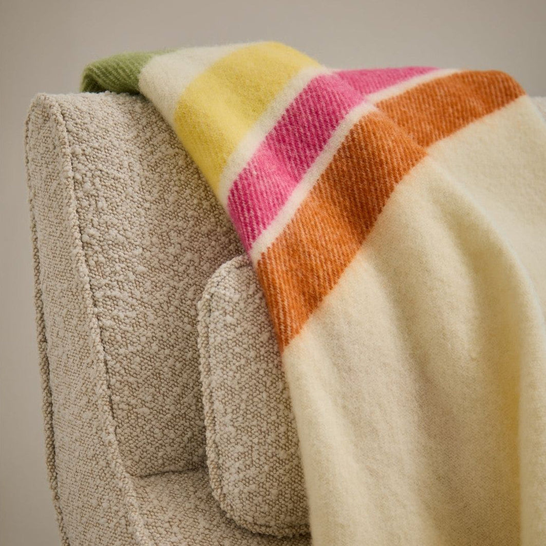 Alaska Stripe Throw Petal By Tweedmill