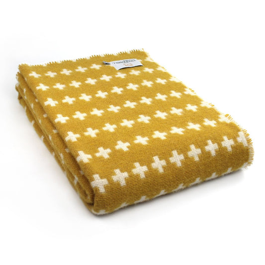 Cross Yellow Throw By Tweedmill