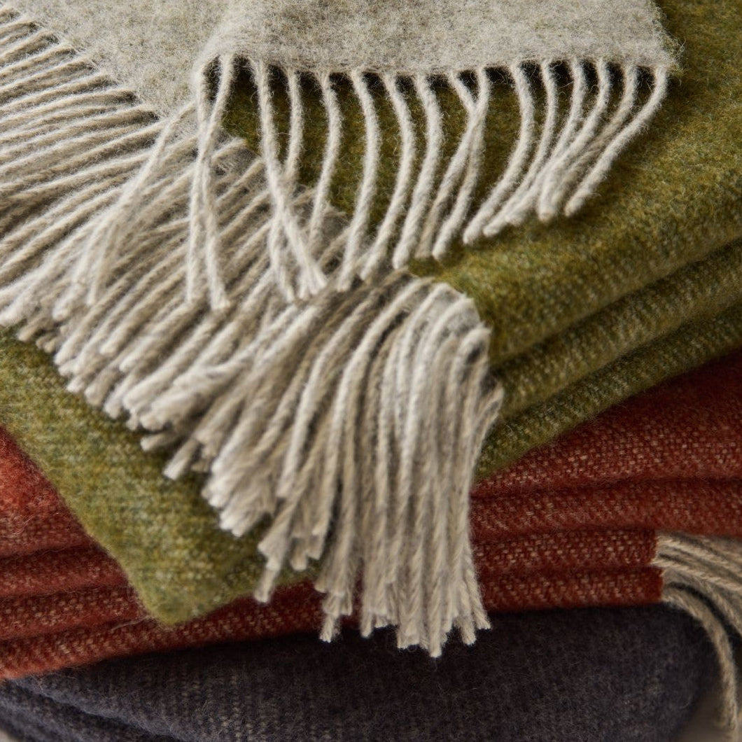 Dartmoor Olive Throw By Tweedmill