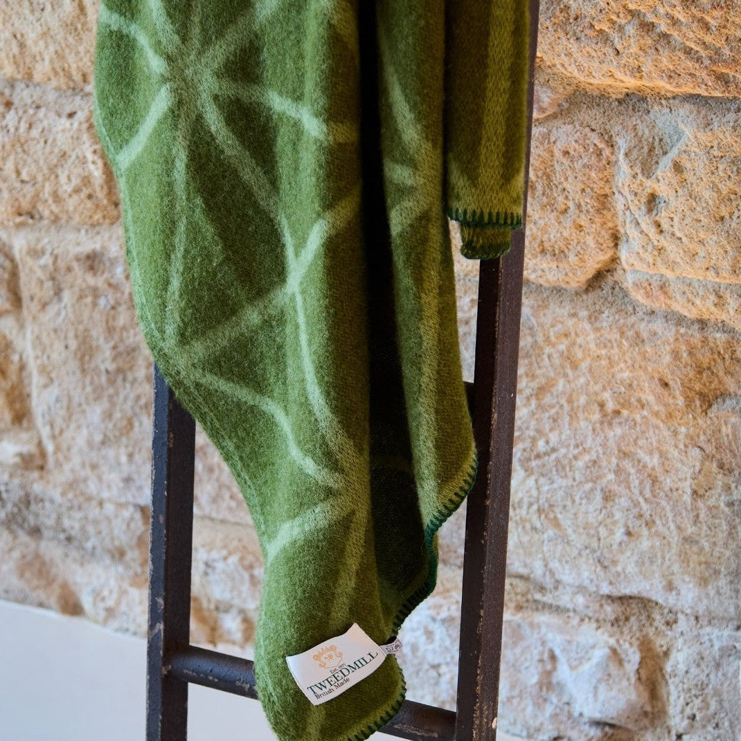 Jacquard Geometric Throw Fern By Tweedmill